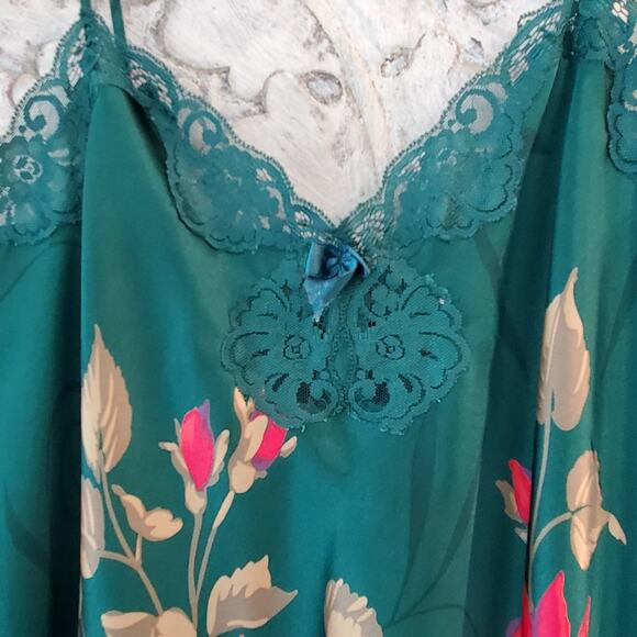 NWOT Vintage SET Solange Satin Emerald Kimono Gown 18/20 Robe Size 22/28~ 2XL. - Picture 3 of 9